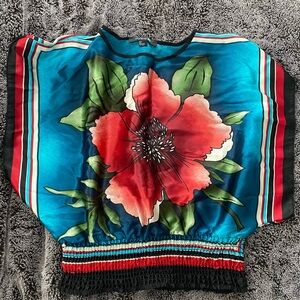 Flowy, multicolored flower blouse